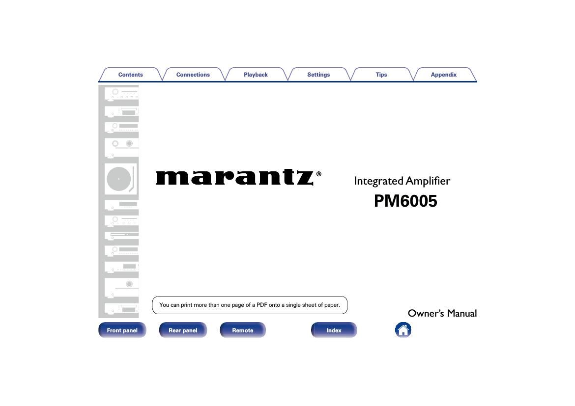Marantz PM 6005 Owners Manual