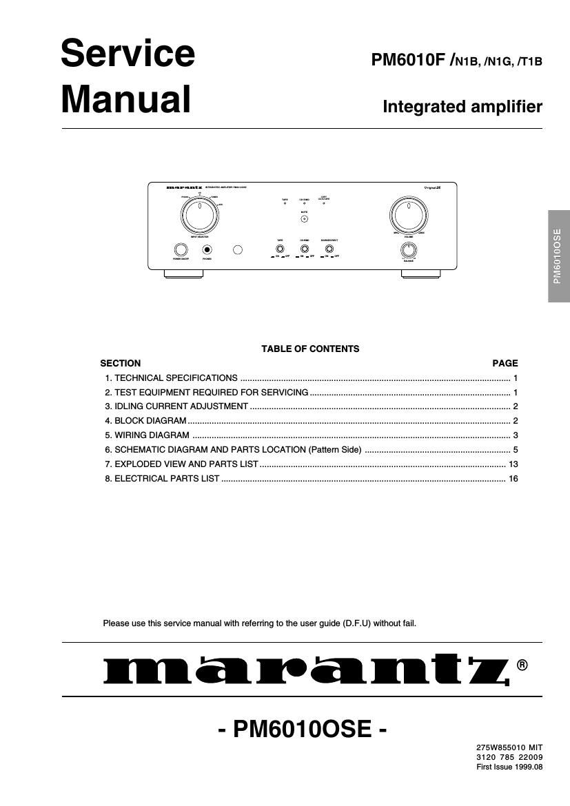 Marantz PM 6010 F Service Manual