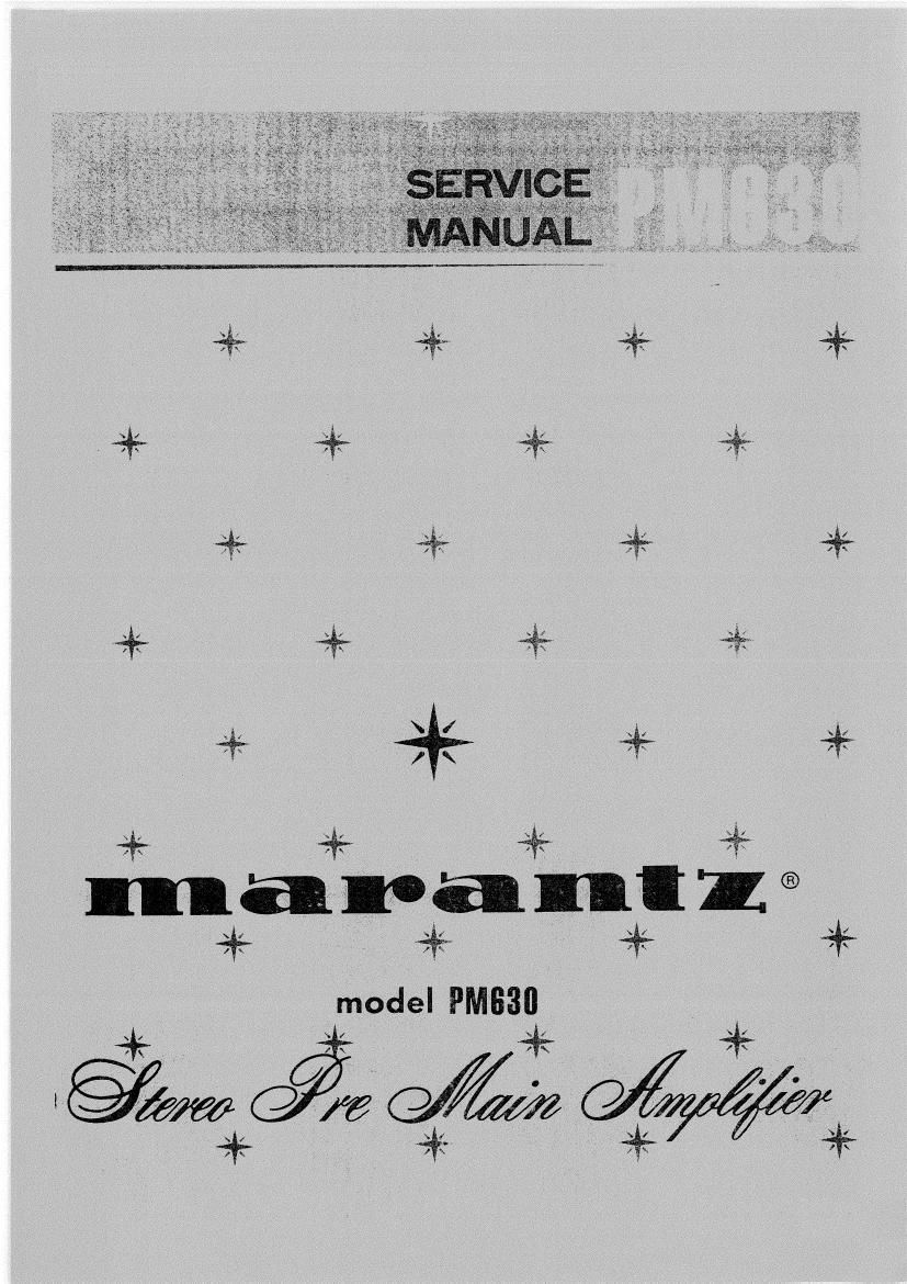 Marantz PM 630 Service Manual