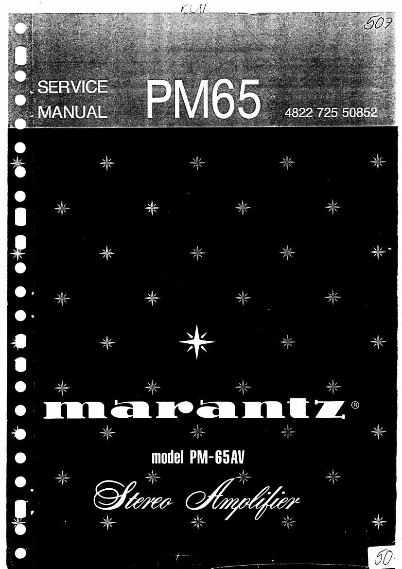 Marantz PM 65 AV Service Manual