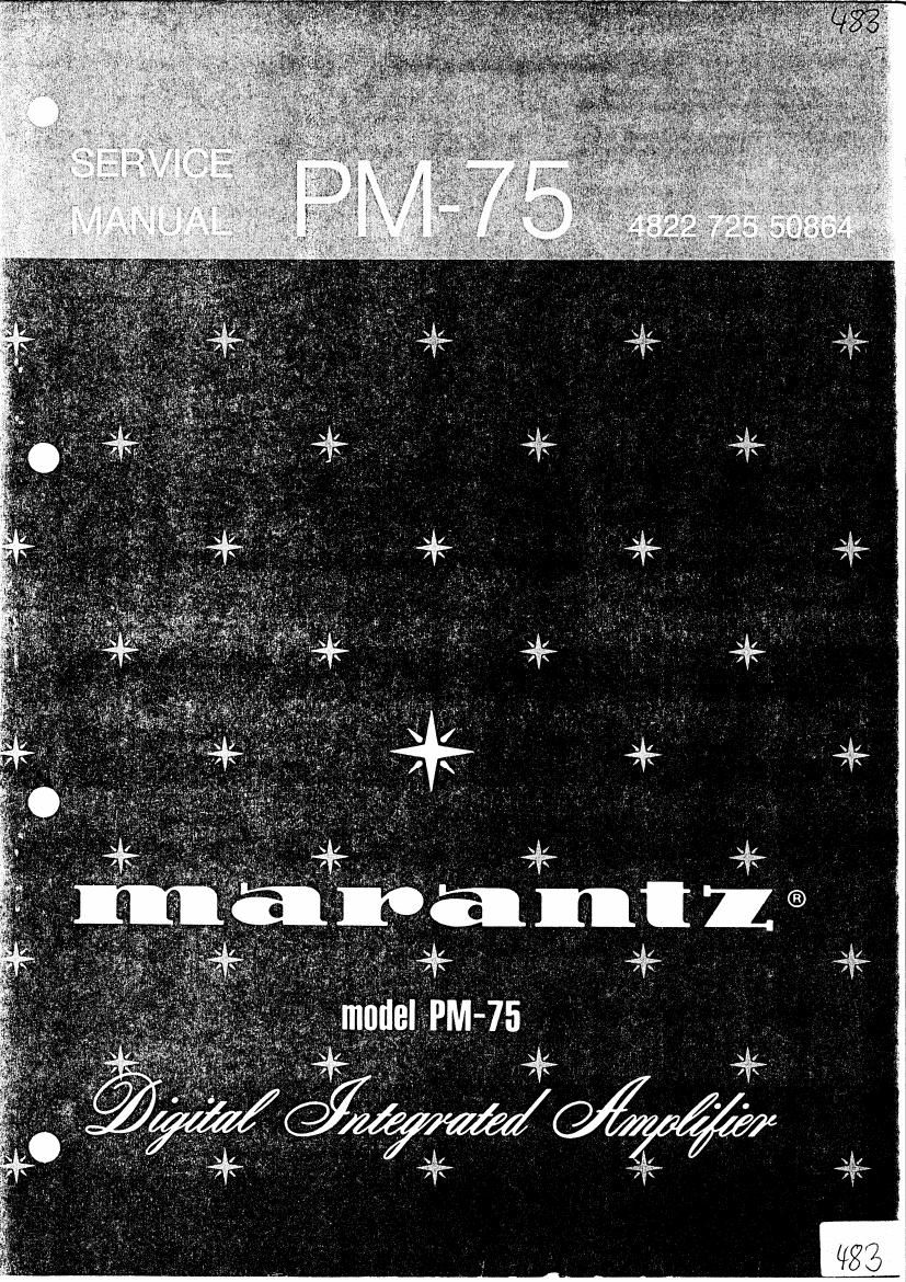 Marantz PM 75 Service Manual