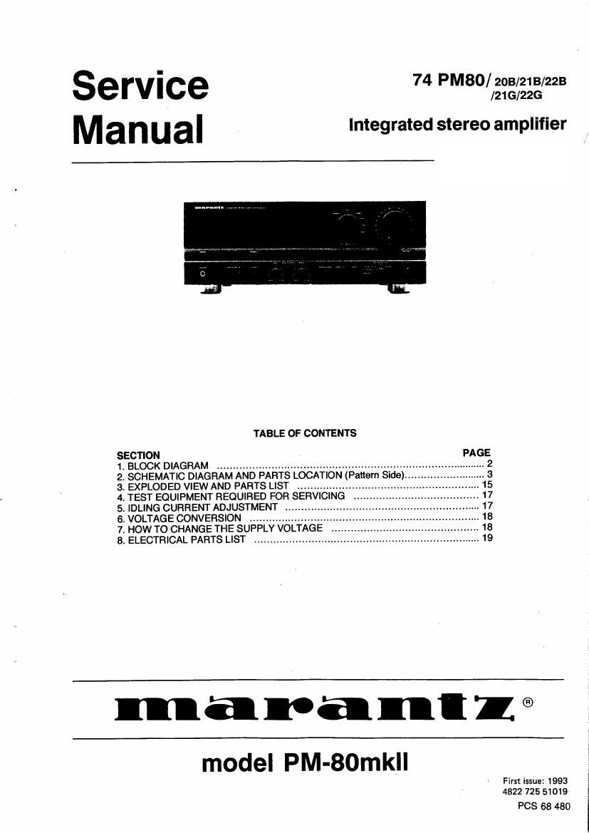 Marantz PM 80 Mk2 Service Manual
