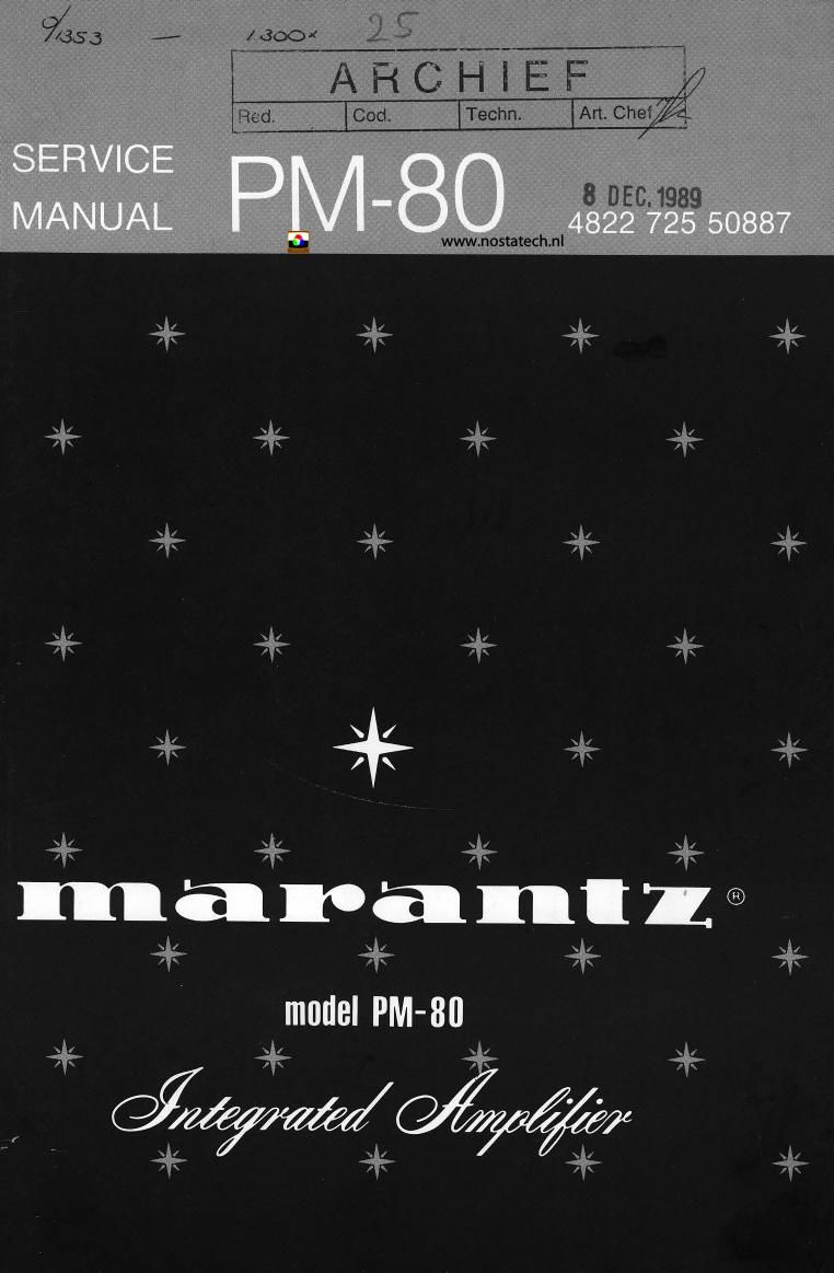 Marantz PM 80 Service Manual