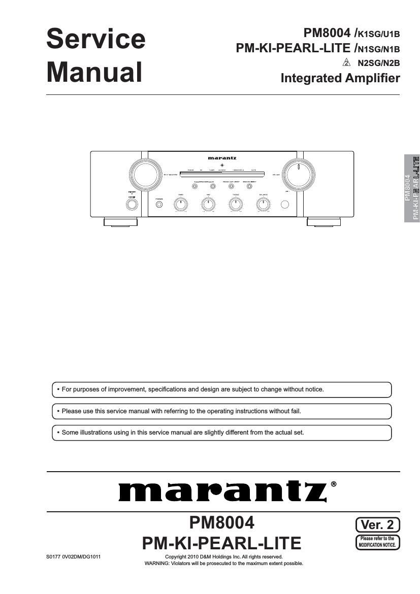 Marantz PM 8004 Service Manual
