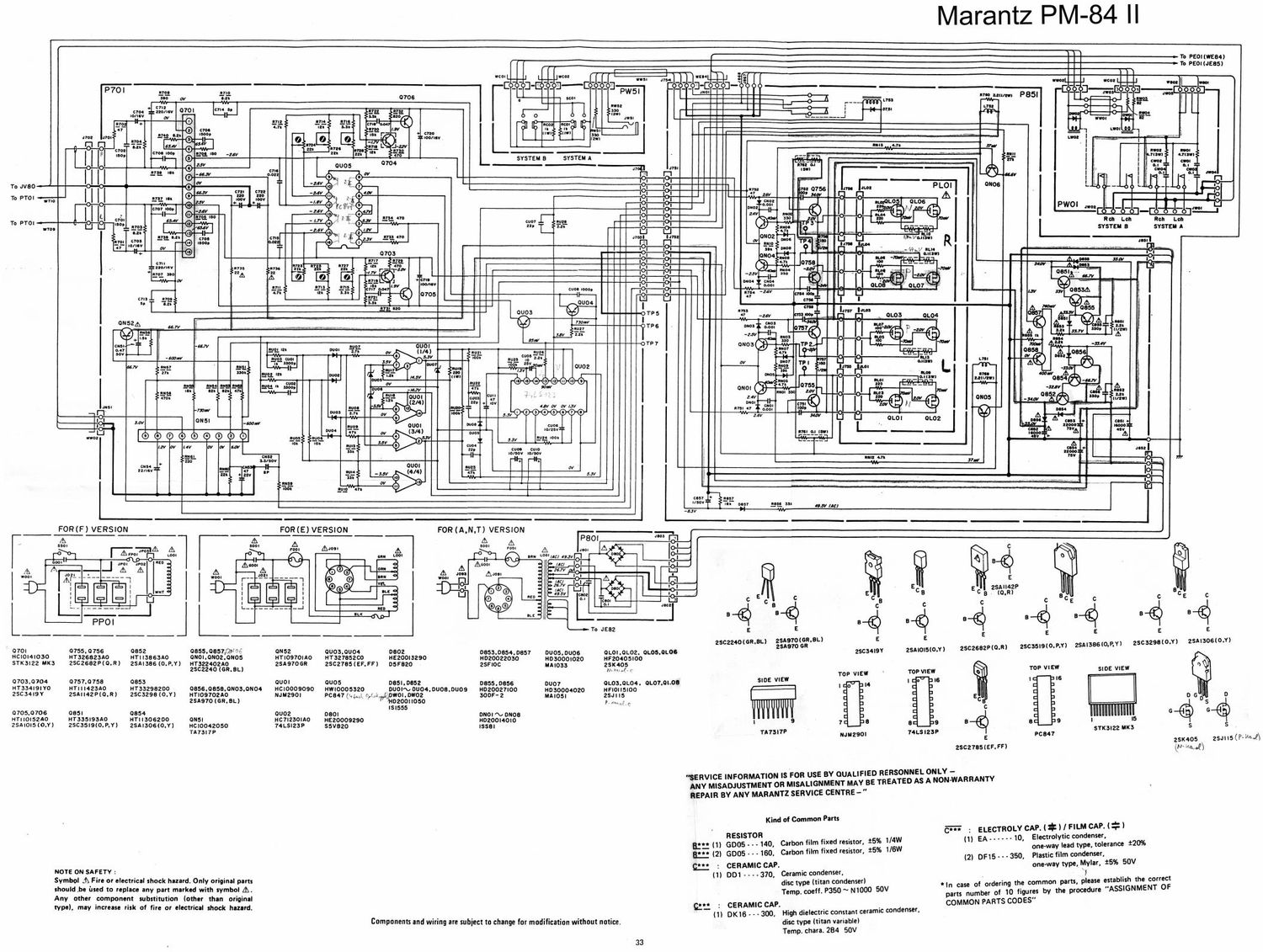 Marantz PM 84 Mk2 Schematic