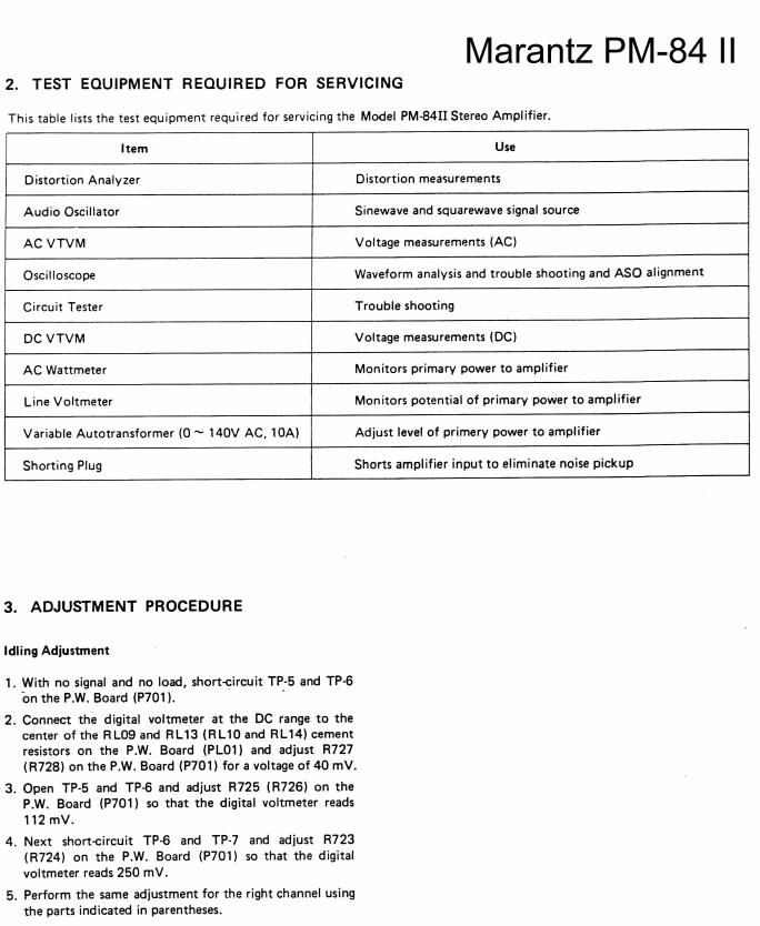 Service Manual-Anleitung für Marantz PM-84 MK2 