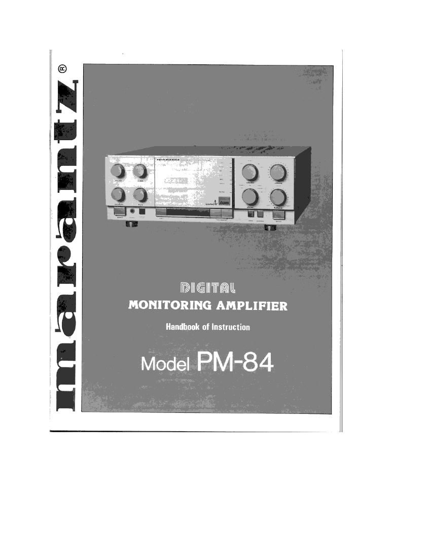Marantz PM 84 Owners Manual