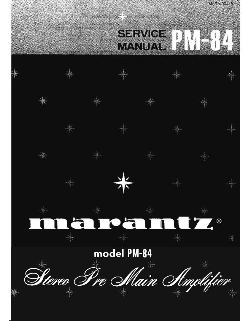 Marantz PM 84 Service Manual