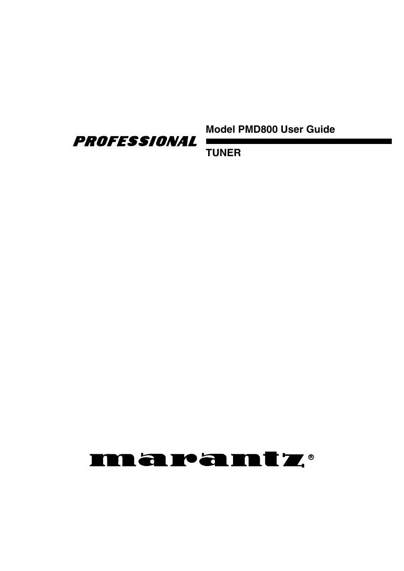 Marantz PM D800 Owners Manual