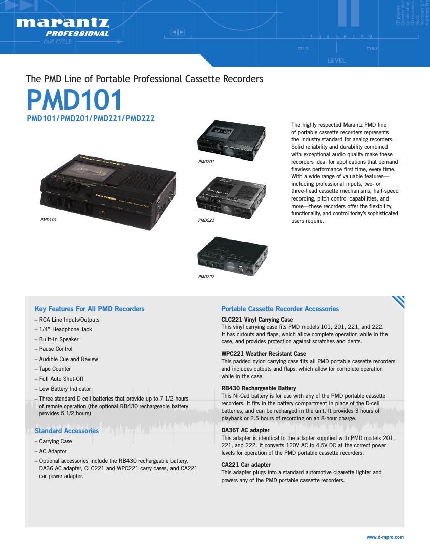 Marantz PMD 101 Brochure