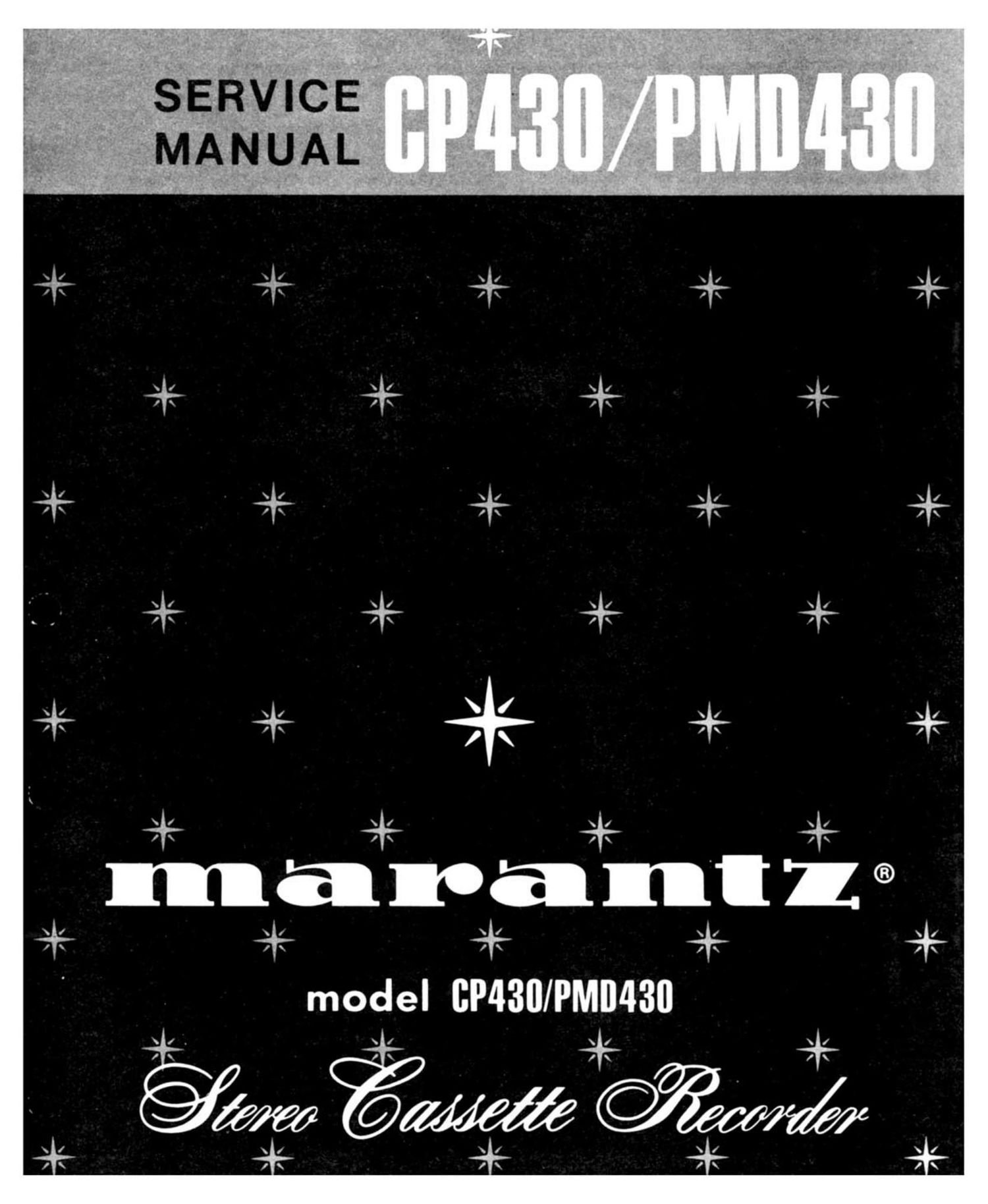 Marantz PMD 430 Service Manual