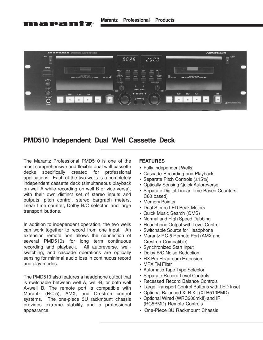 Marantz PMD 510 Brochure