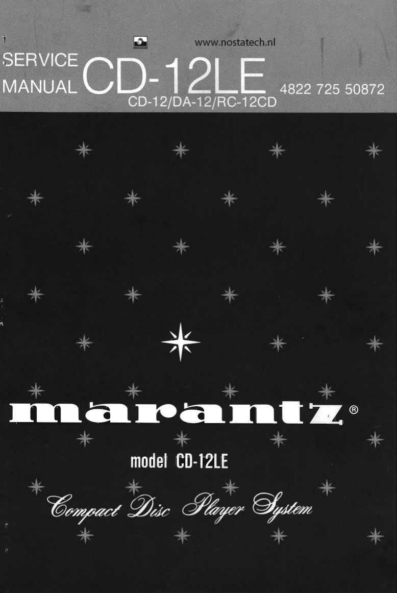 Marantz RC 12 CD Service Manual