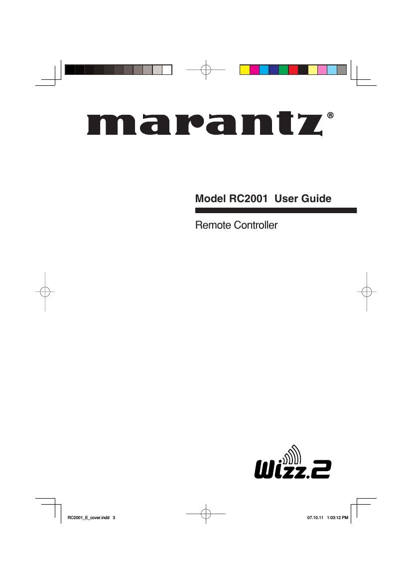 Marantz RC 2001 Owners Manual