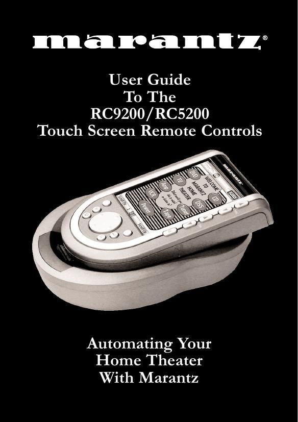 Marantz RC 5200 Owners Manual