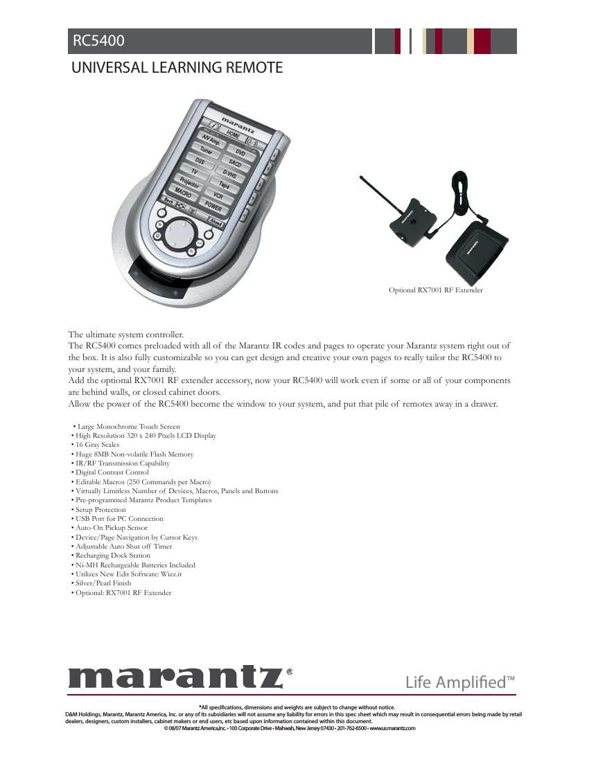 Marantz RC 5400 Brochure 3