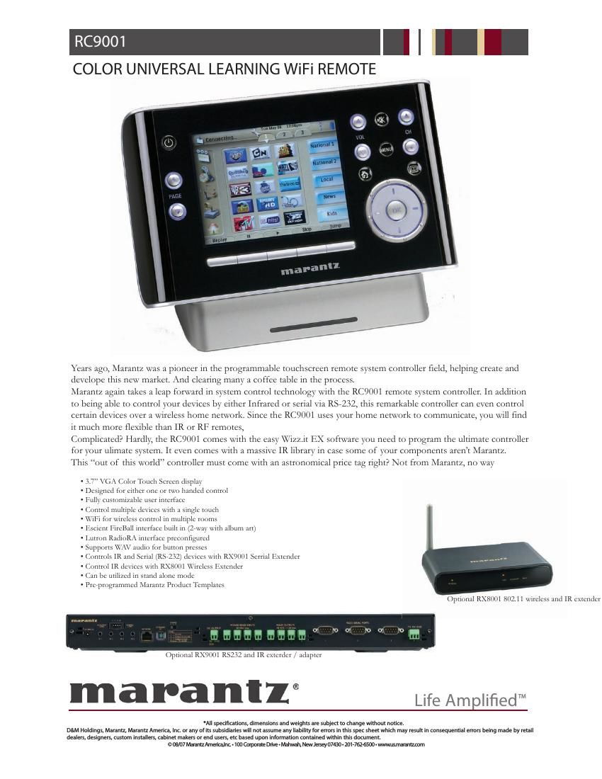 Marantz RC 9001 Brochure