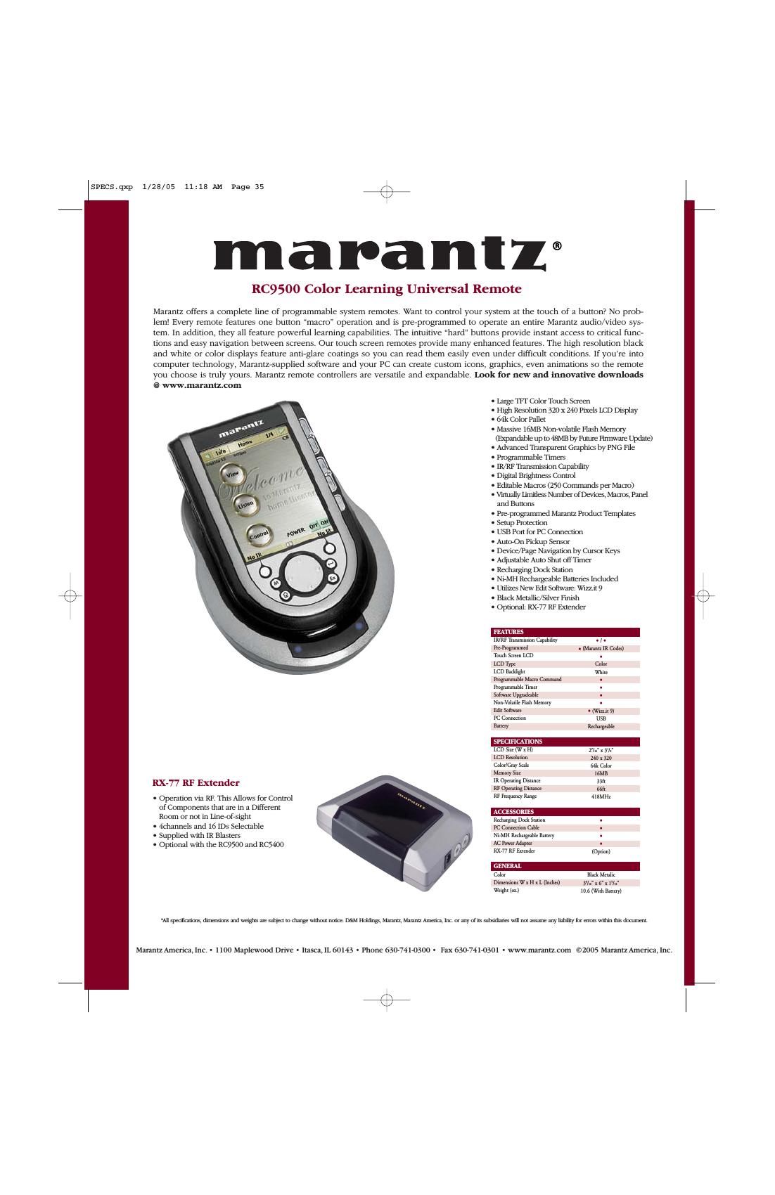 Marantz RC 9500 Brochure 3