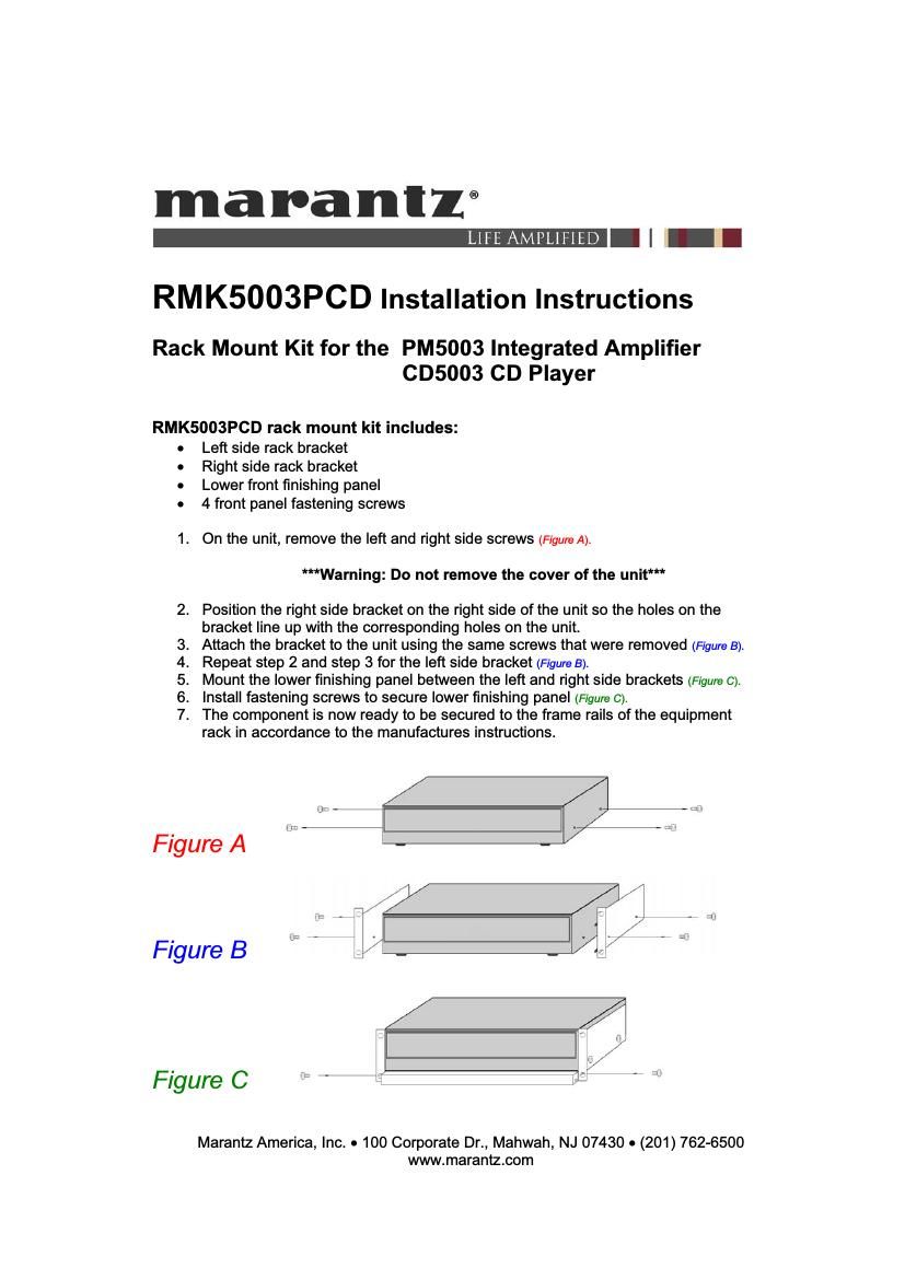 Marantz RMK 5003 PCD Owners Manual