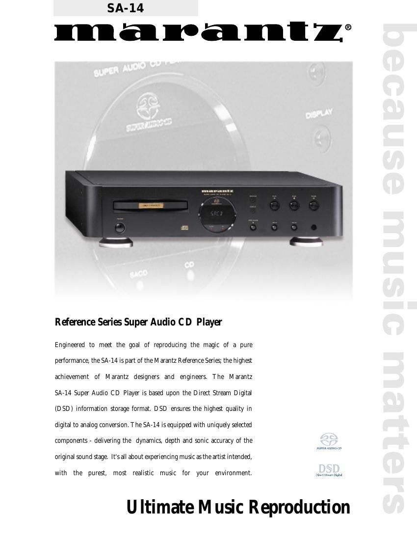 Marantz SA 14 Brochure