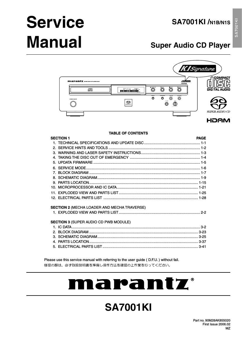 Marantz SA 7001 KI Service Manual