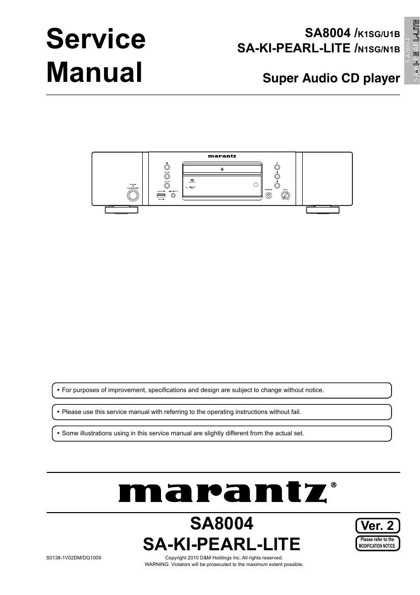 Marantz SA 8004 Service Manual