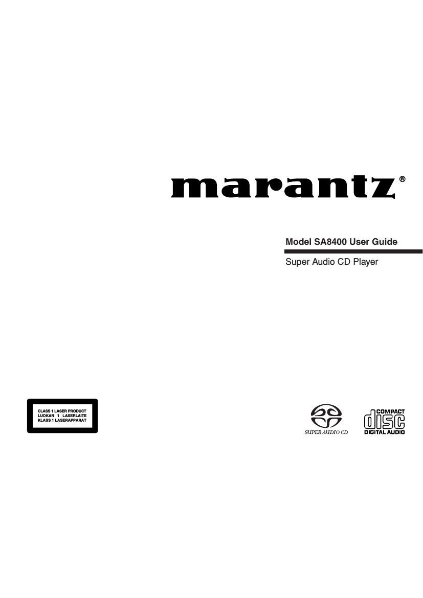 Marantz SA 8400 Owners Manual