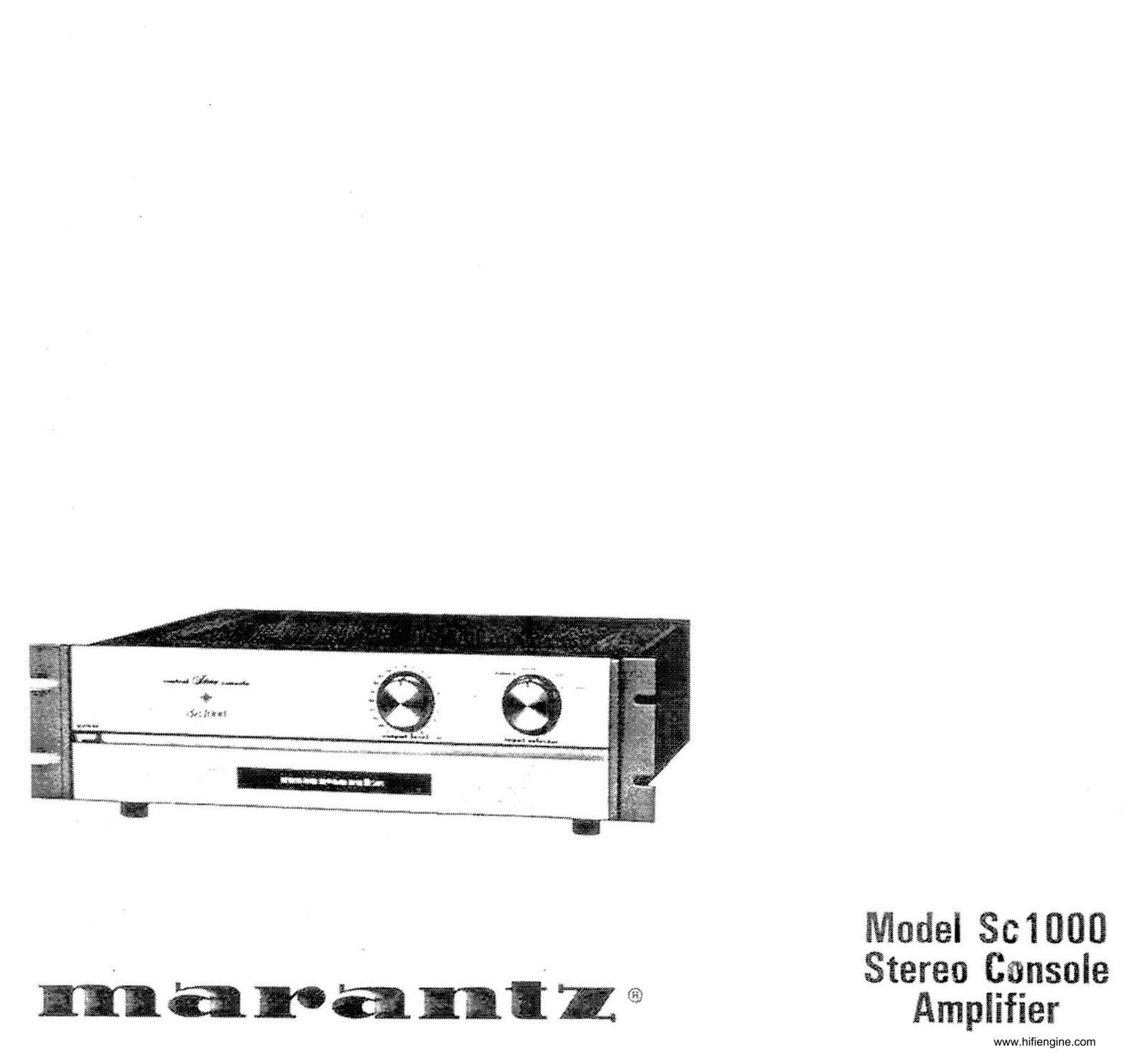 Marantz SC 1000 Owners Manual