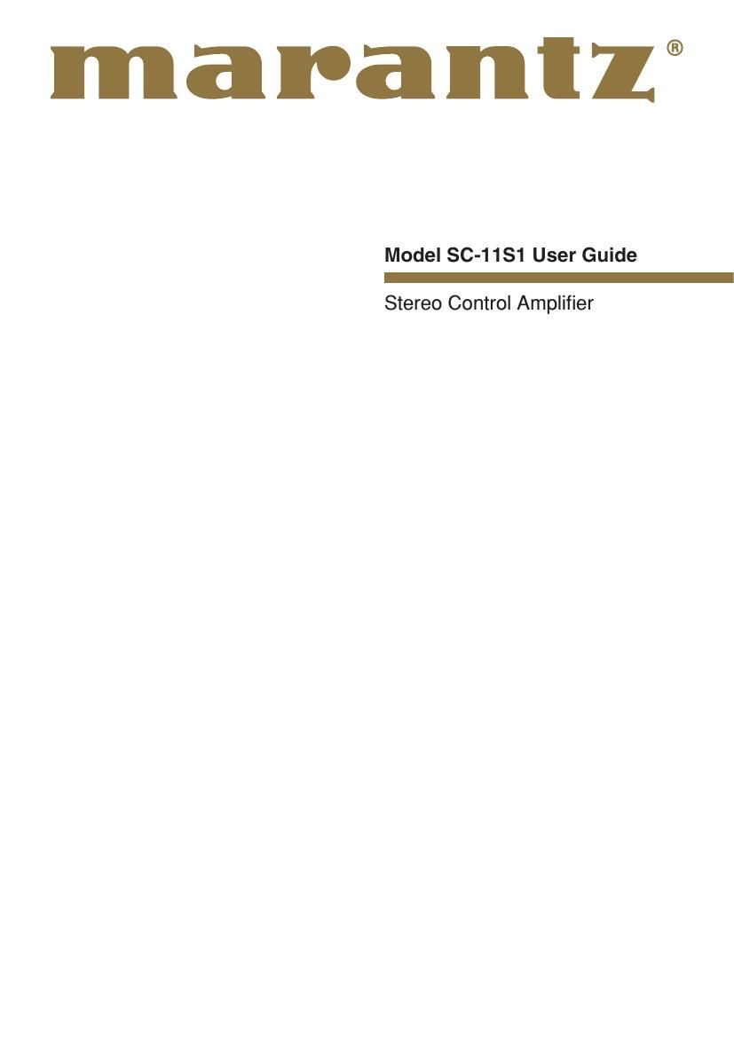 Marantz SC 11 S 1 Owners Manual