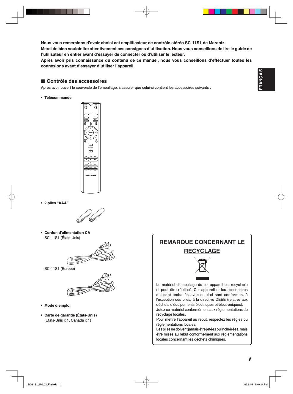 Marantz SC 11S1 Owners Manual 2