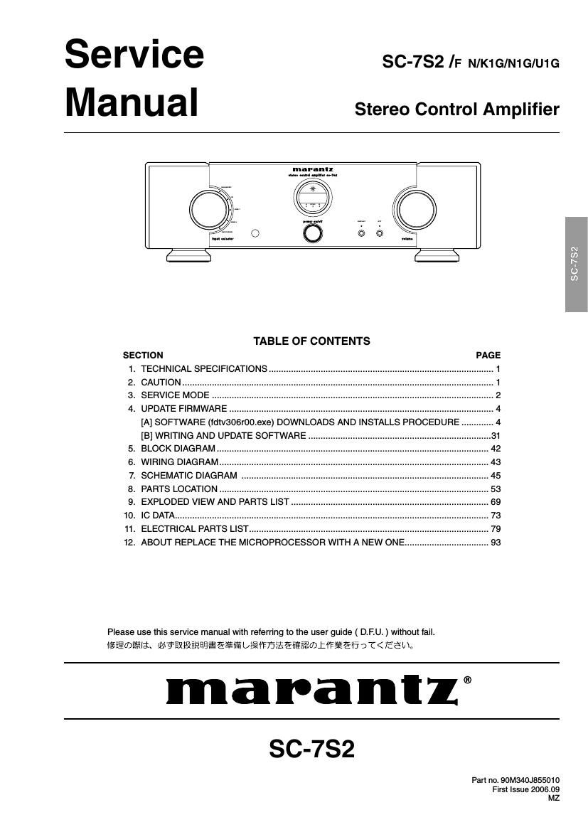 Marantz SC 7 S 2 Service Manual