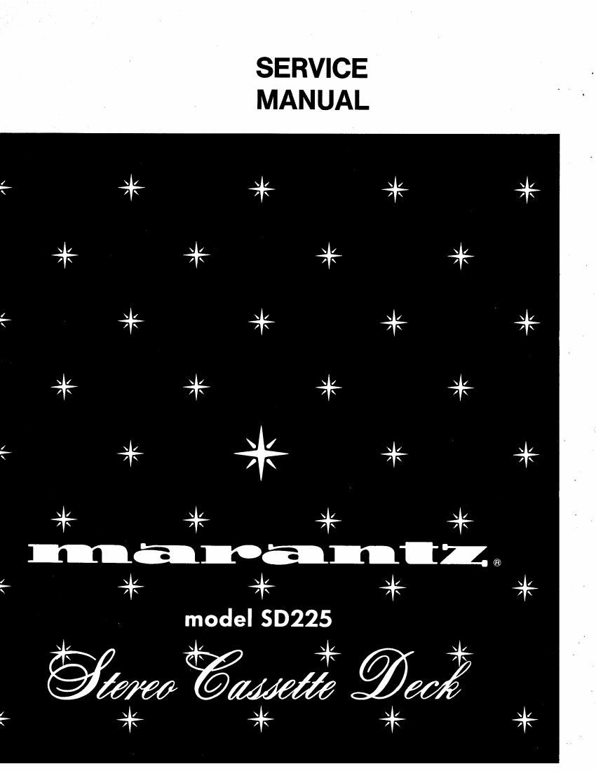 Marantz SD 225 Service Manual