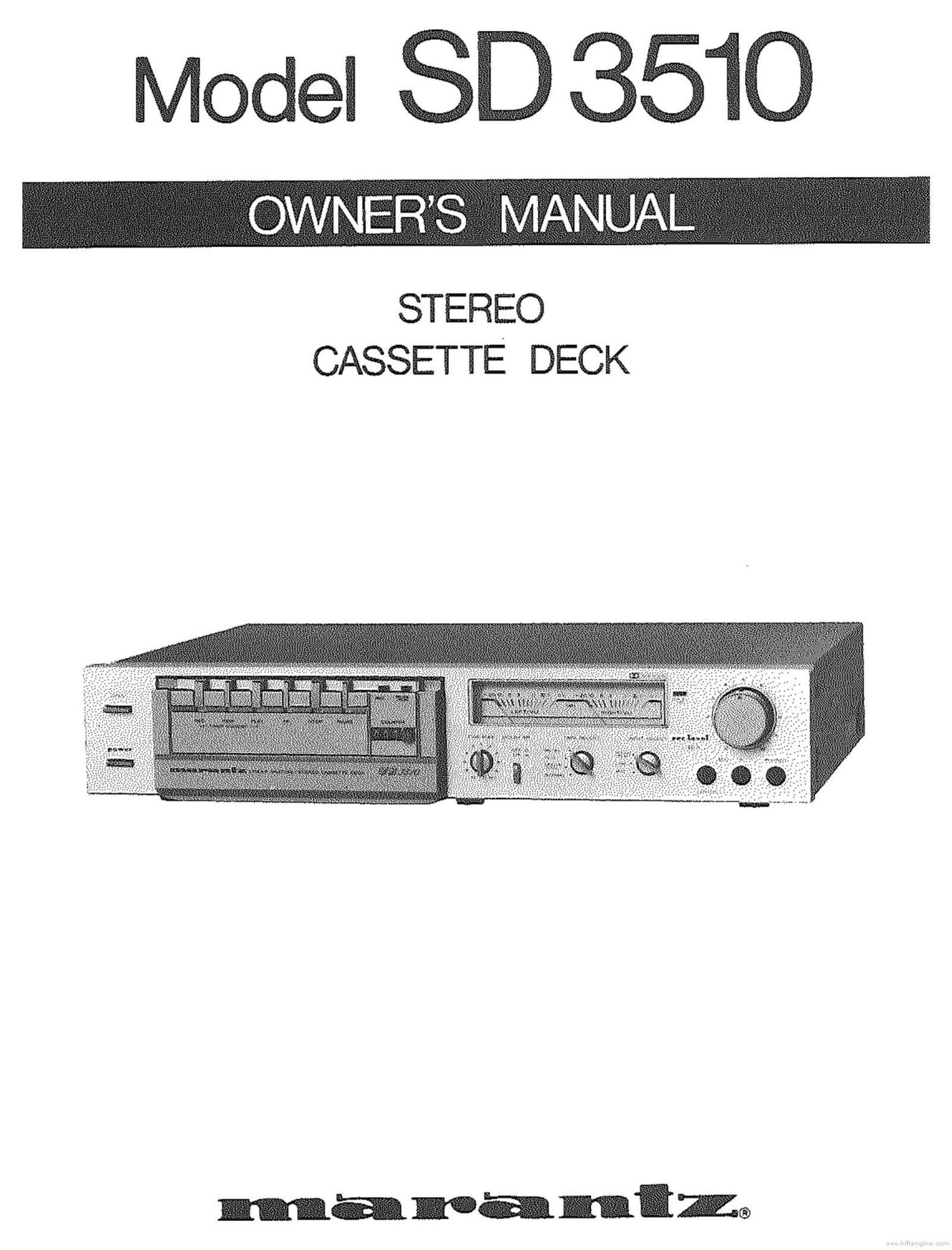 Marantz SD 3510 Owners Manual