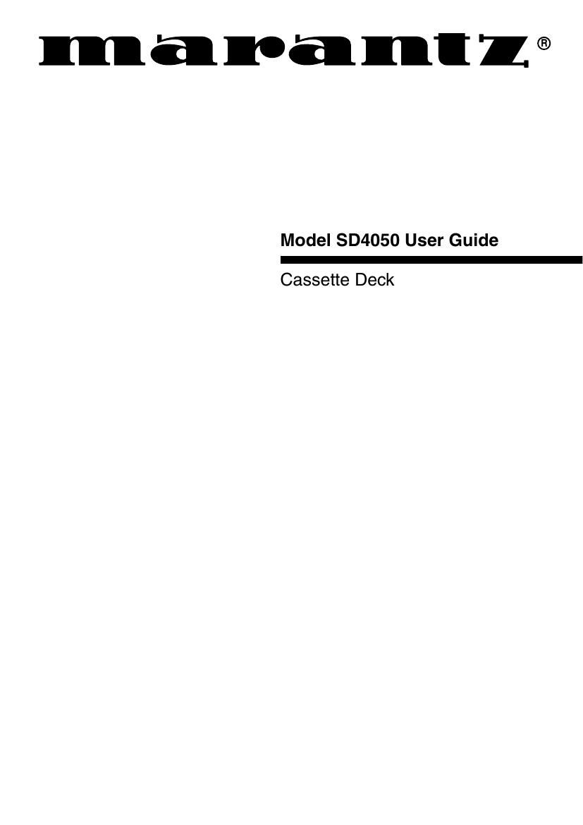 Marantz SD 4050 Owners Manual