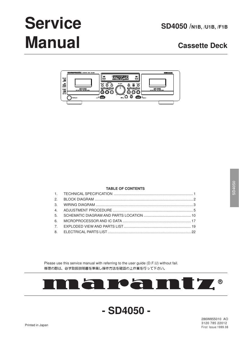 Marantz SD 4050 Service Manual