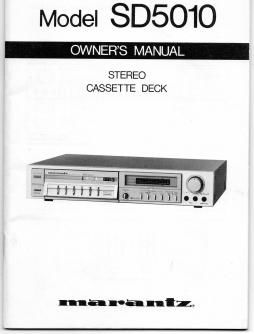 Marantz SD 5010 Owners Manual