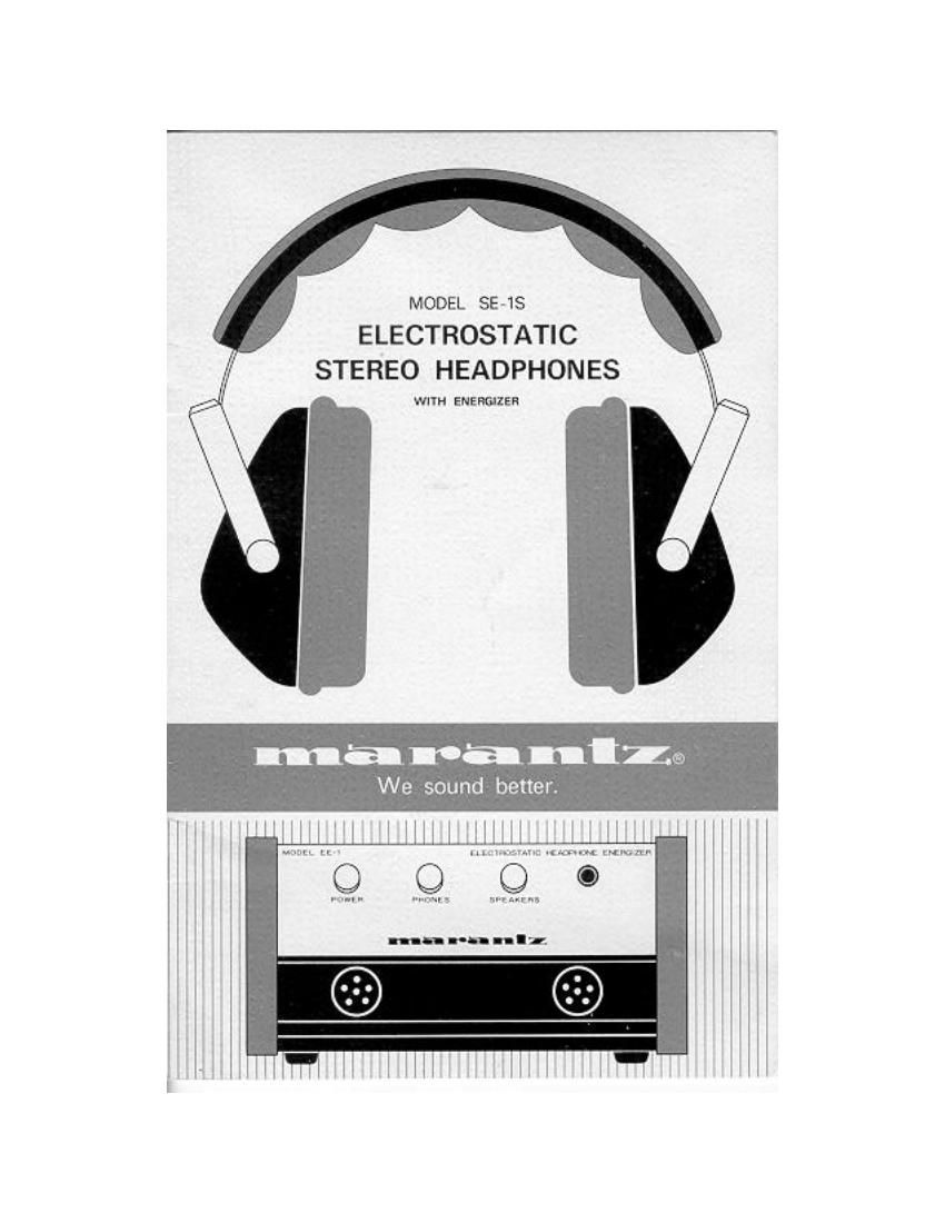 Marantz SE 1 Owners Manual