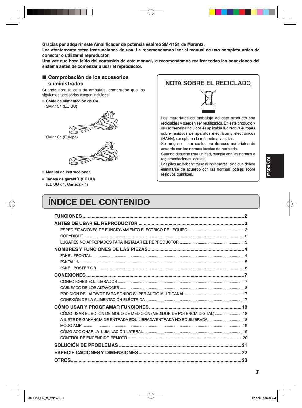 Marantz SM 11 S 1 Owners Manual 2