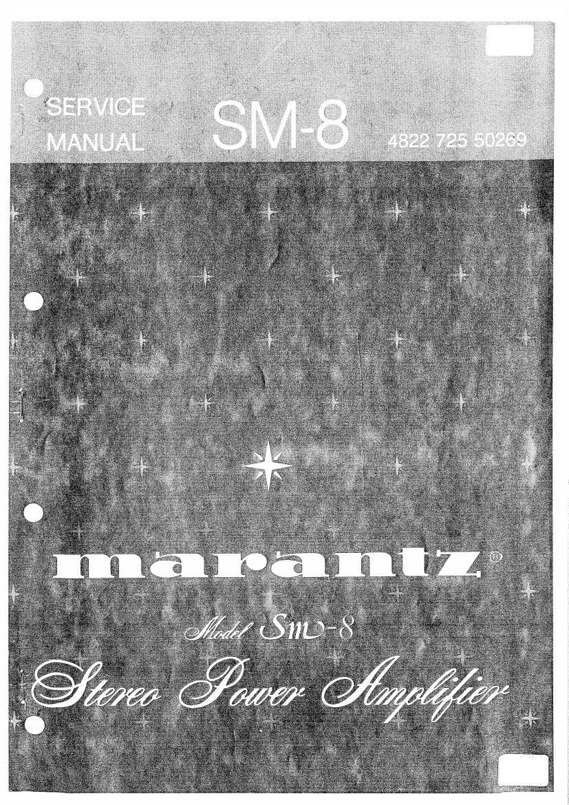 Marantz SM 8 Service Manual