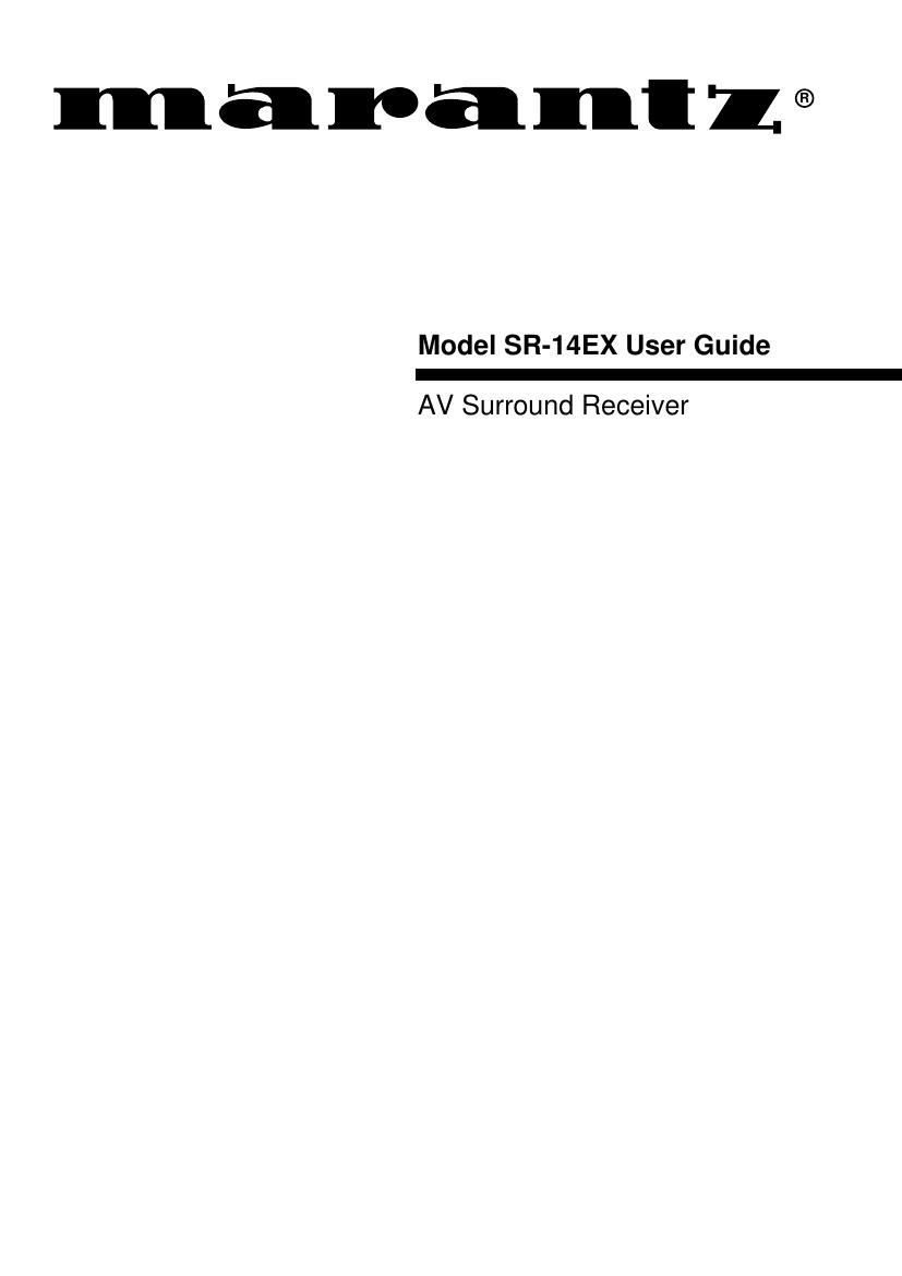Marantz SR 14 EX Owners Manual