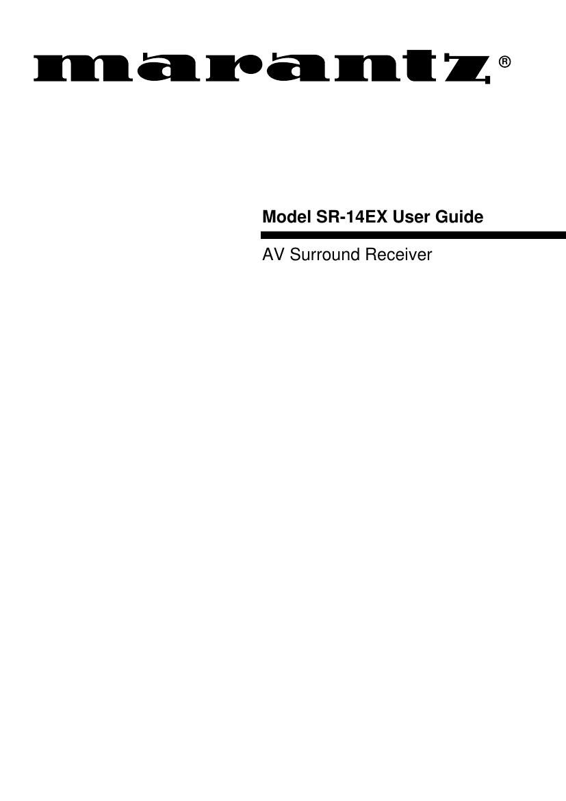 Marantz SR 14 EX Owners Manual