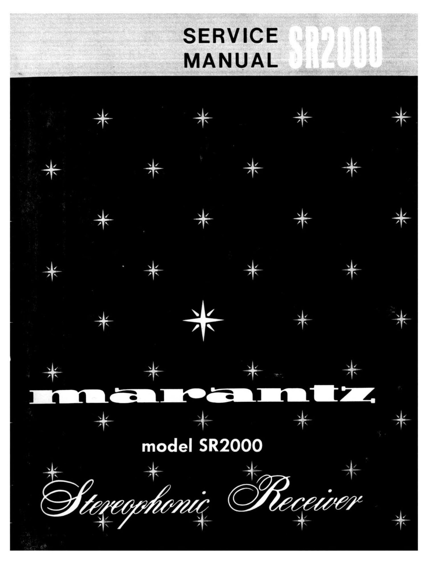 Marantz SR 2000 Service Manual
