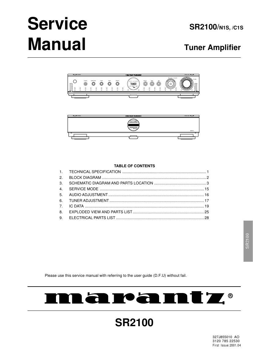 Marantz SR 2100 Service Manual