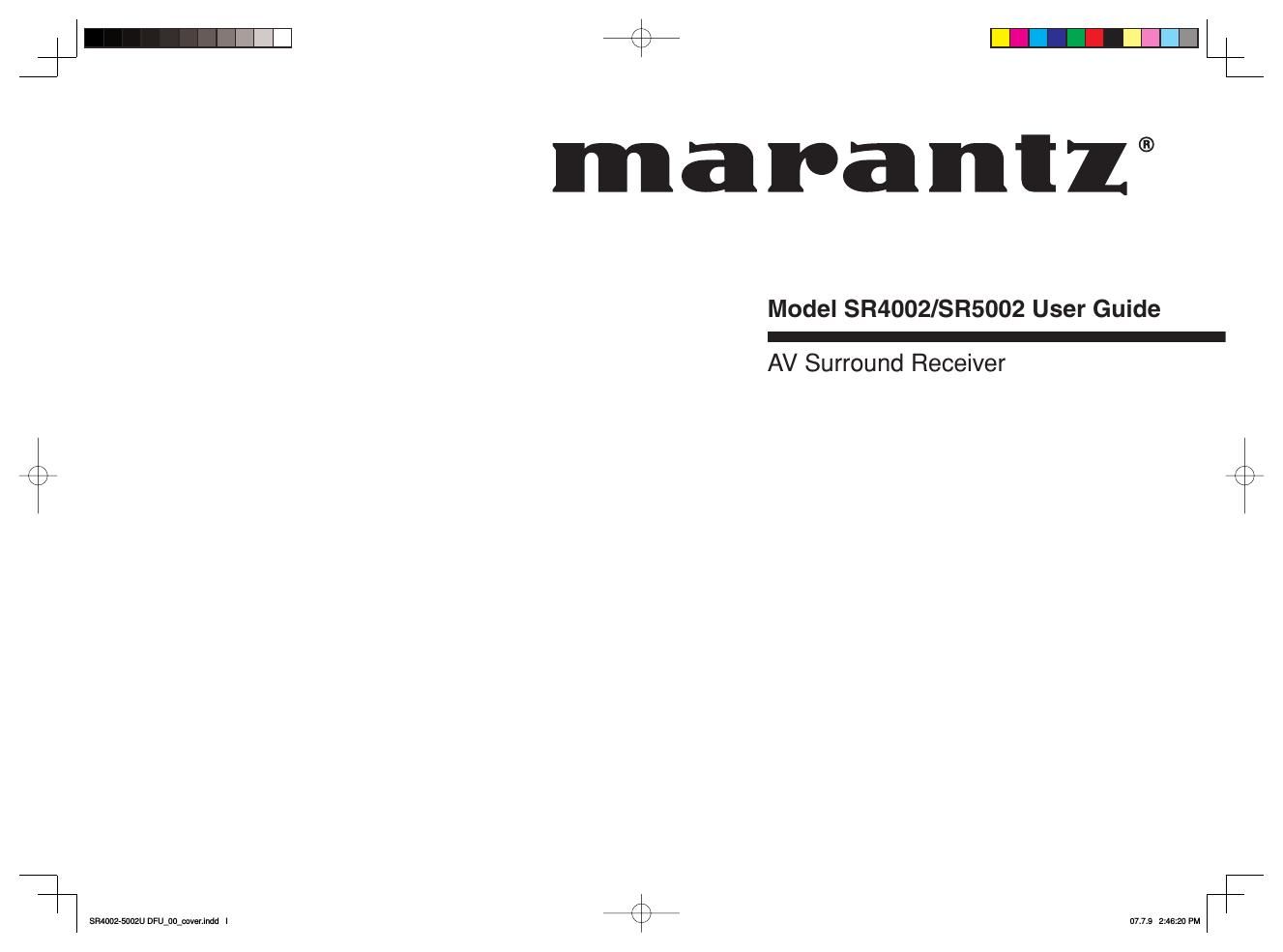 Marantz SR 4002 Owners Manual