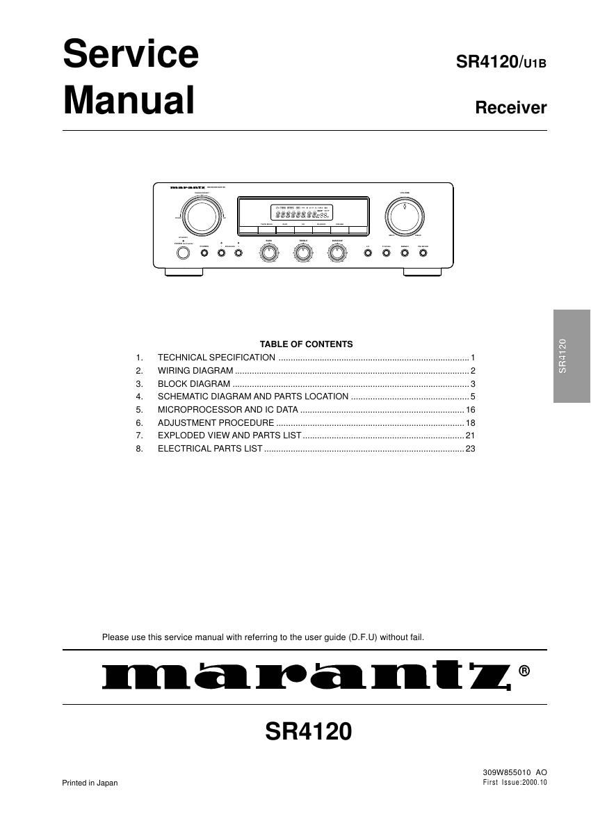 Marantz SR 4120 Service Manual