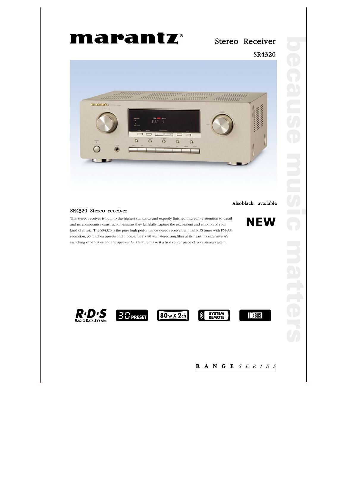 Marantz SR 4320 Brochure