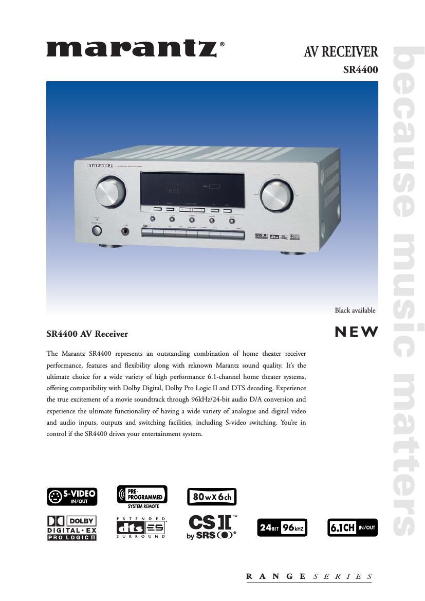 Free Download Marantz Sr 4400 Brochure