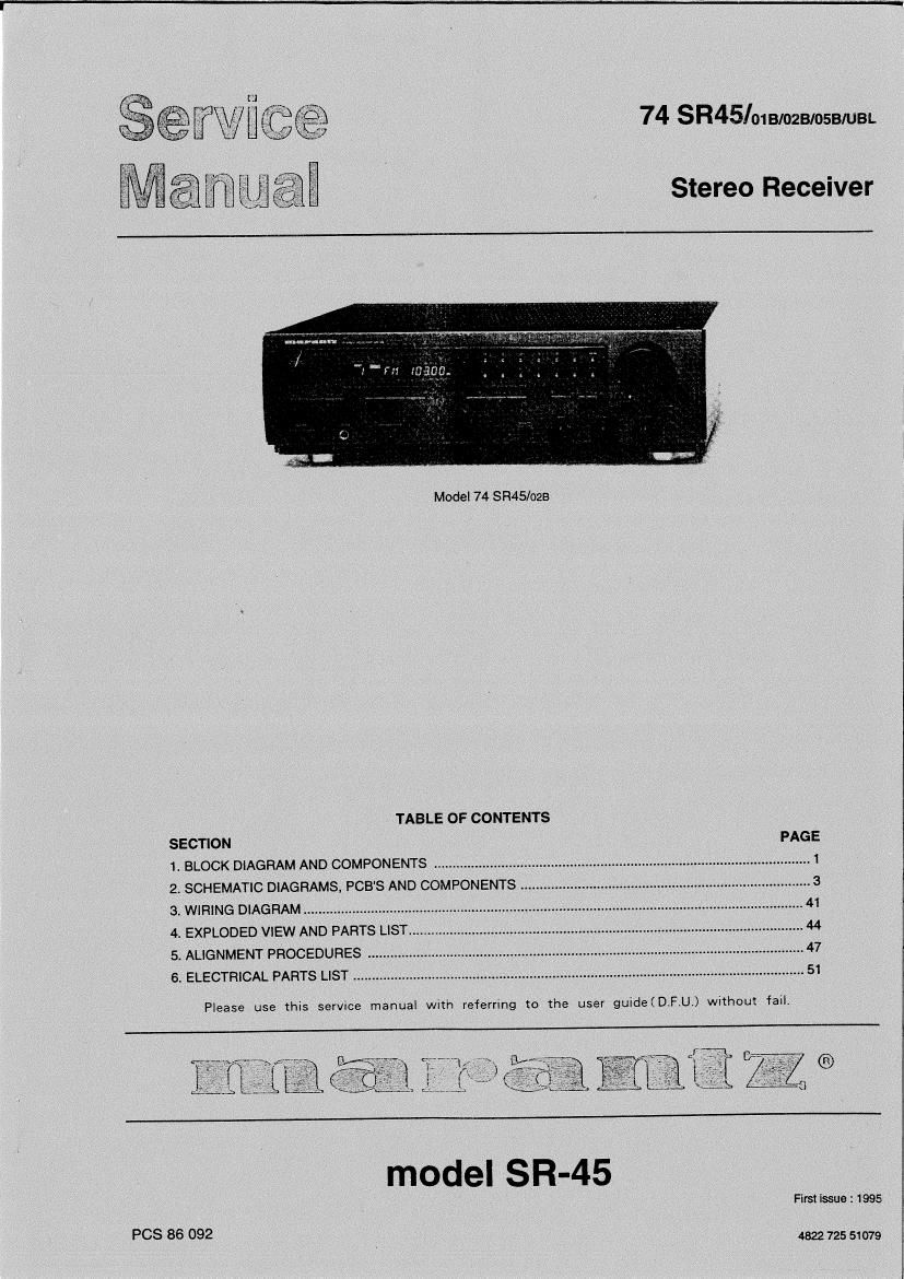 Marantz SR 45 Service Manual