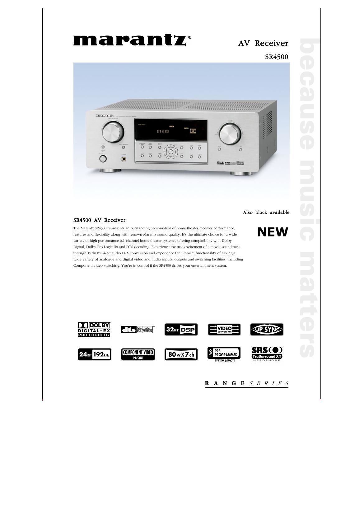 Marantz SR 4500 Brochure