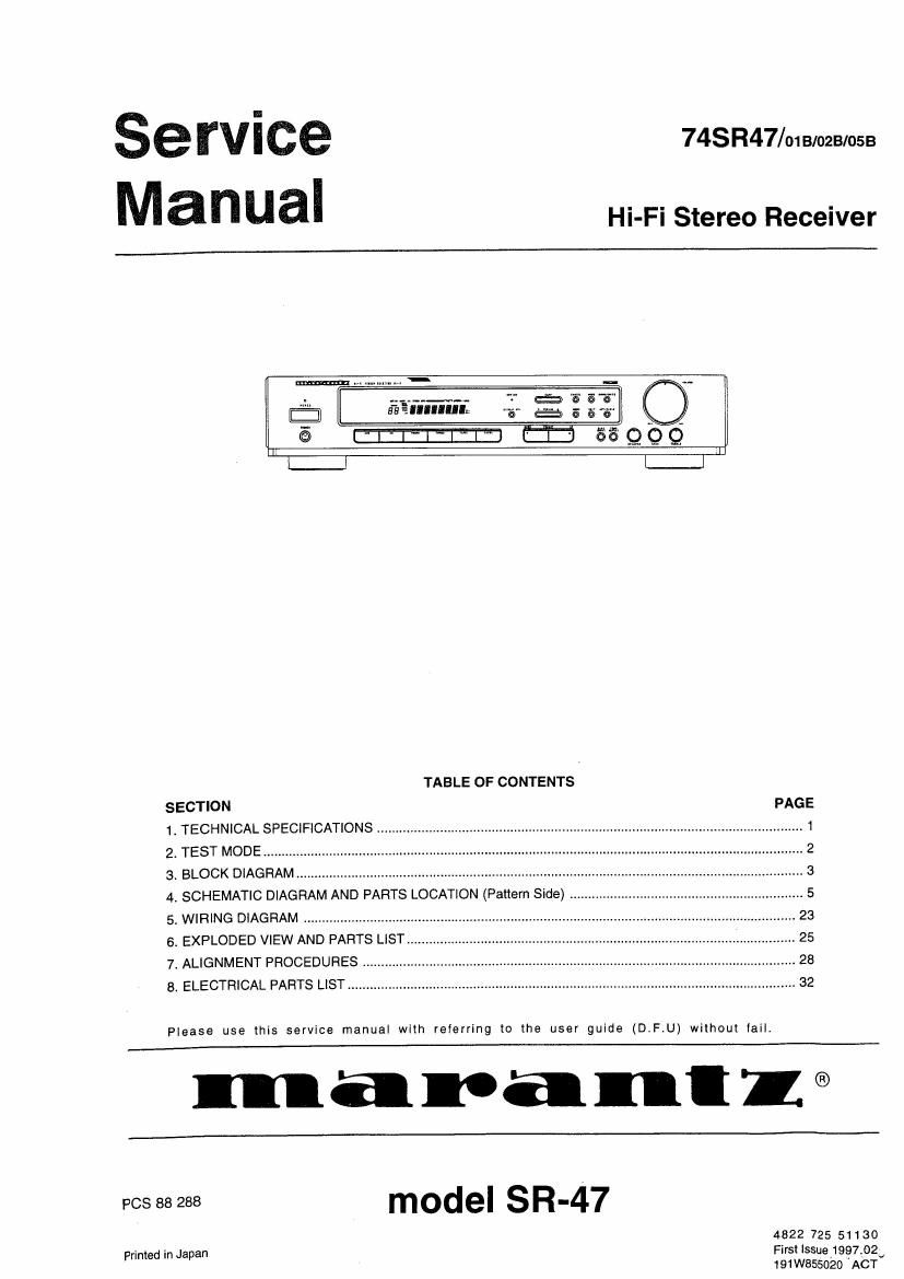 Marantz SR 47 Service Manual
